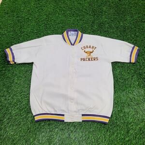 Vintage 80s Cudahy High-School Jacket Womens Large 22x25 Warm-Up Ringer